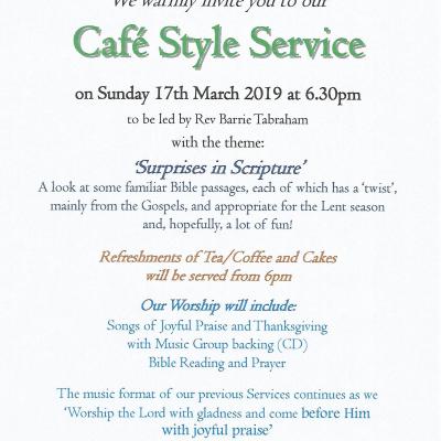 Cafe Style Evening Service - March 2019