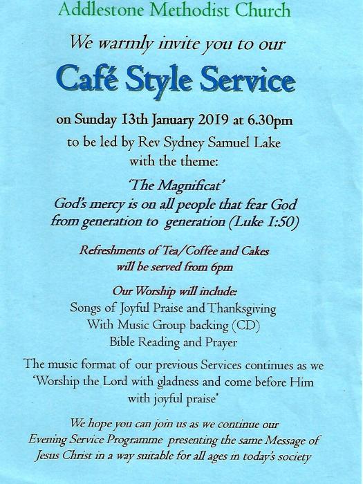 Cafe Style Service - Jan. 19