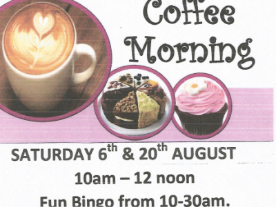 Fun Bingo Coffee Mornings - August 2022